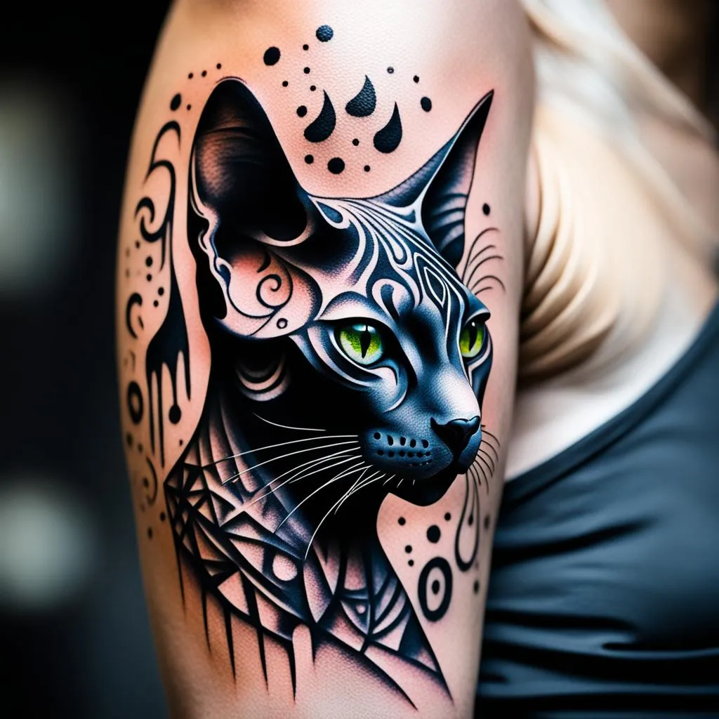 Black Sphynx Tattoo