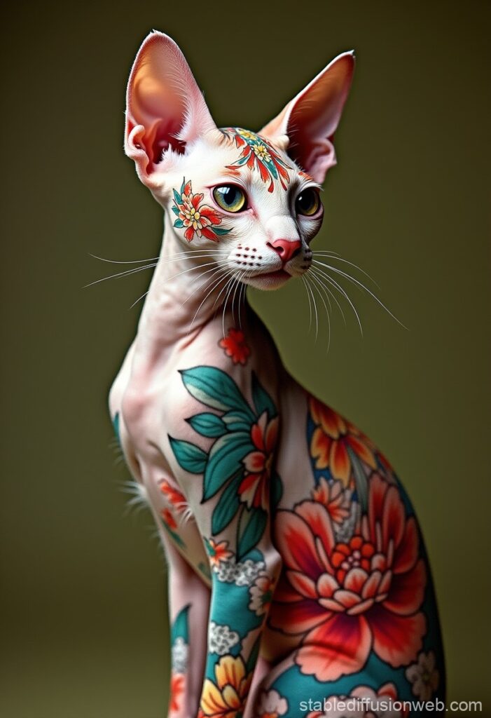 Tattooed Sphynx Cat